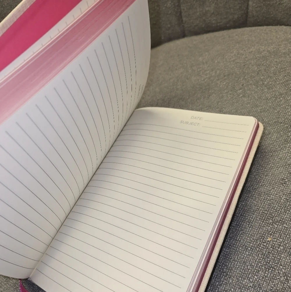 Love Notes Cream Binder with Pink Accent
